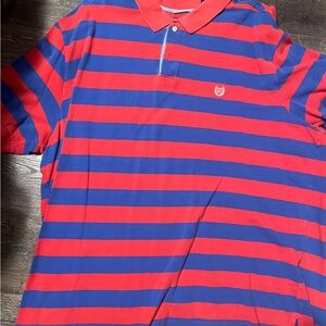 Striped Polo Shirt - Red and Blue